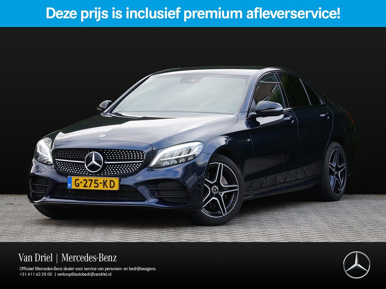 Mercedes-Benz C-klasse - C 200 AMG line Night Facelift Frisse C-Klasse met lage tellerstand - AutoWereld.nl