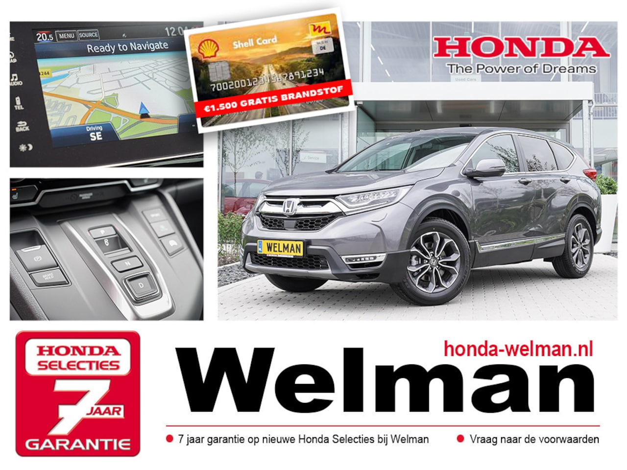 Honda CR-V - 2.0i ELEGANCE E:HEV HYBRID - AUTOMAAT - 184 PK - NIEUW - AutoWereld.nl