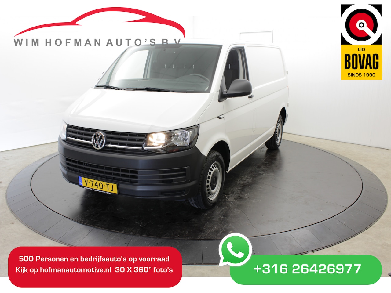 Volkswagen Transporter - 2.0 TDI 3Pers Camera Trekh Cruise Airco Achterdeuren - AutoWereld.nl