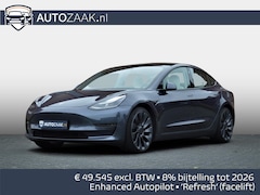 Tesla Model 3 - Performance AWD 513 pk Enhanced Autopilot
