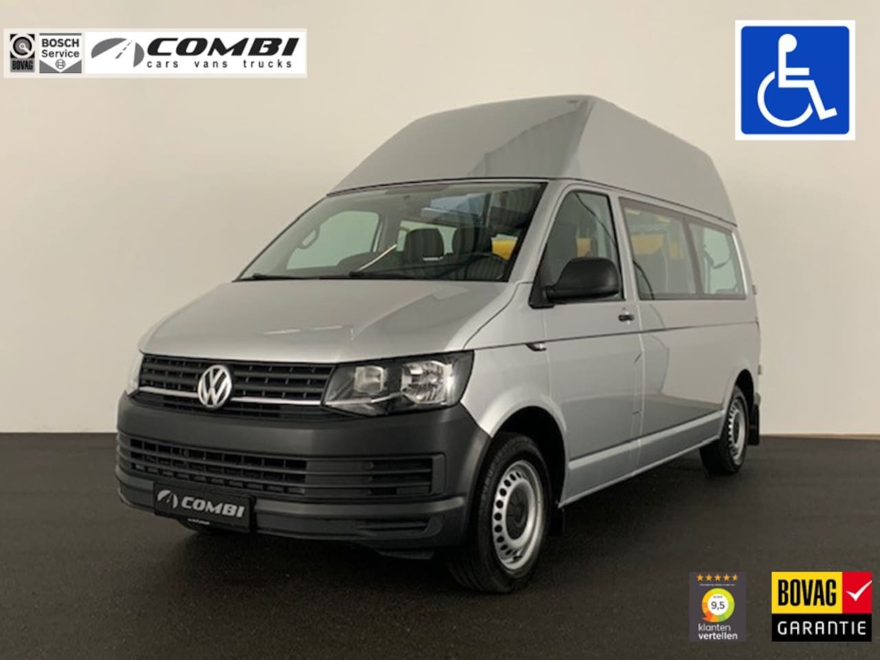 Volkswagen Transporter Kombi - 2.0 TDI L2H3 > Rolstoelvervoer / 9 personenbus / rolstoelbus / invalide bus / 9 persoonsbu - AutoWereld.nl