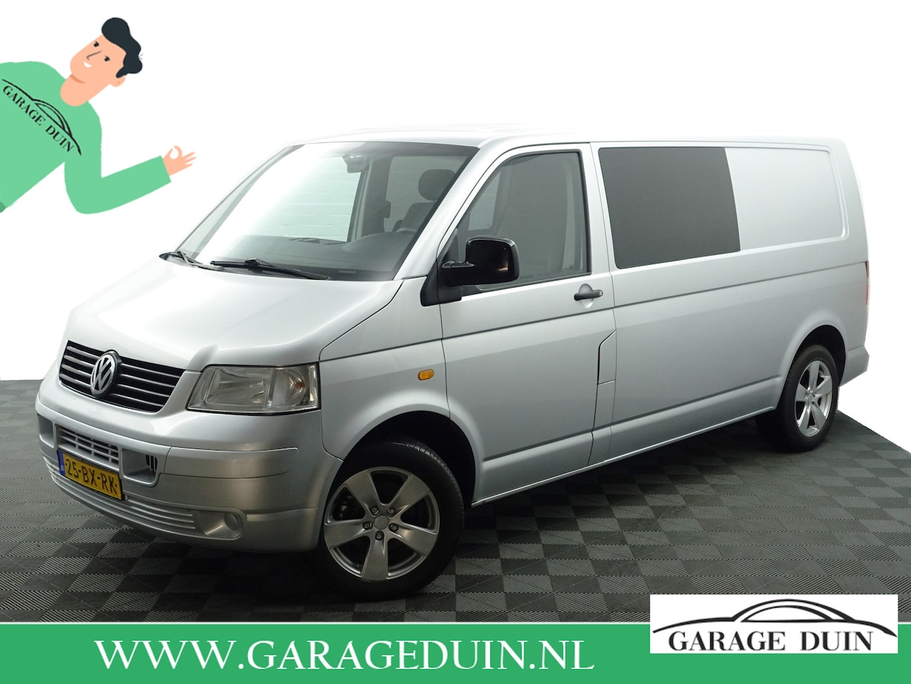 Volkswagen Transporter - 2.5 TDI L2 Highline- Dubbele Cabine / 5,6 Pers / Clima / Elek Pakket / Unieke Staat!! - AutoWereld.nl