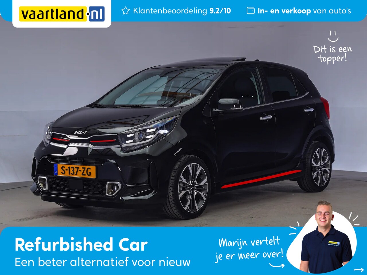 Kia Picanto 1.0 TGDi GTLine 101 PK [ Schuifdak Leer Apple CarPlay
