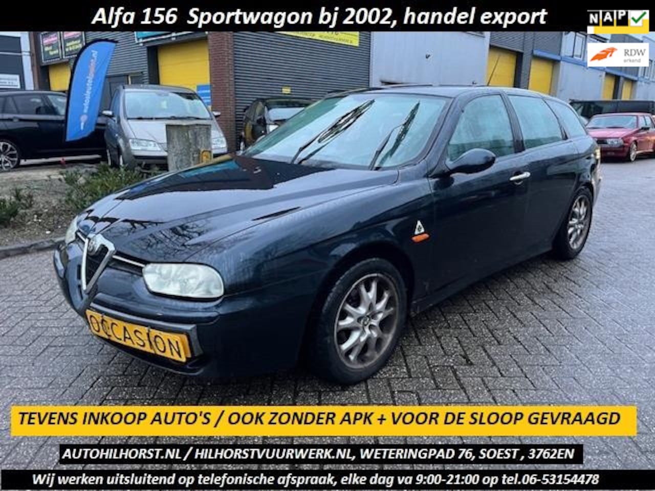 Alfa Romeo 156 Sportwagon - 2.0 JTS Distinctive 2.0 JTS Distinctive , HANDEL EXPORT, SLOOP, DIVERSE AUTO'S - AutoWereld.nl