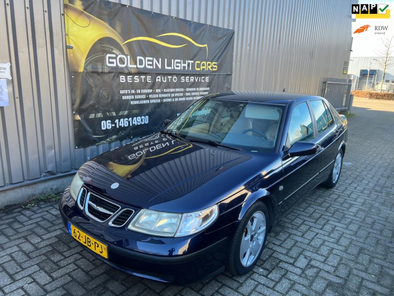 Saab 9-5 - 2.0t Linear Automaat Leder 17” Alu Geel Remklauwen - AutoWereld.nl