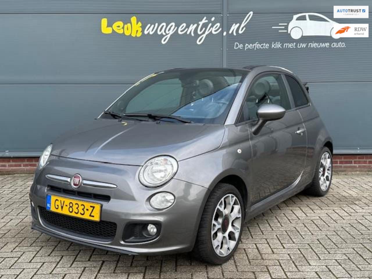 Fiat 500 C - 0.9 Turbo 500S Cabrio *leder *aut. airco *16" - AutoWereld.nl