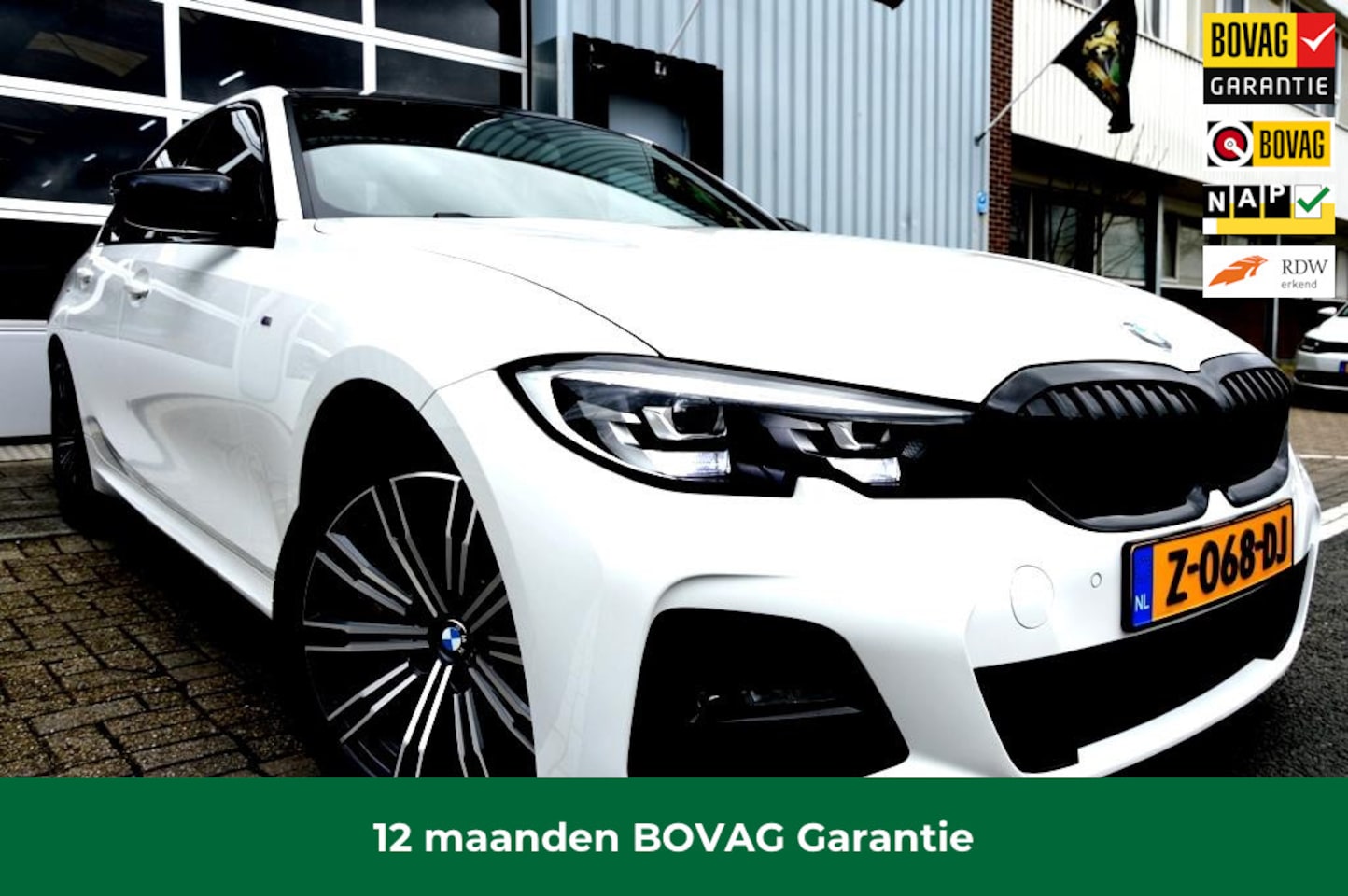 BMW 3-serie - 330e M Sport White-Black LM18/PDC/LEER/NAVI/PANO - AutoWereld.nl