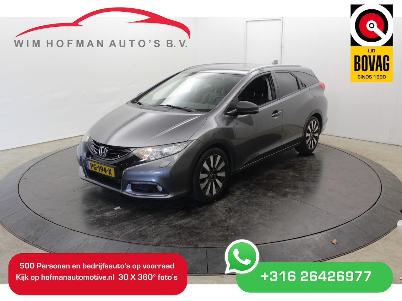 Honda Civic Tourer - 120PK Exec Vol Leder Trekhaak Camera Navigatie - AutoWereld.nl