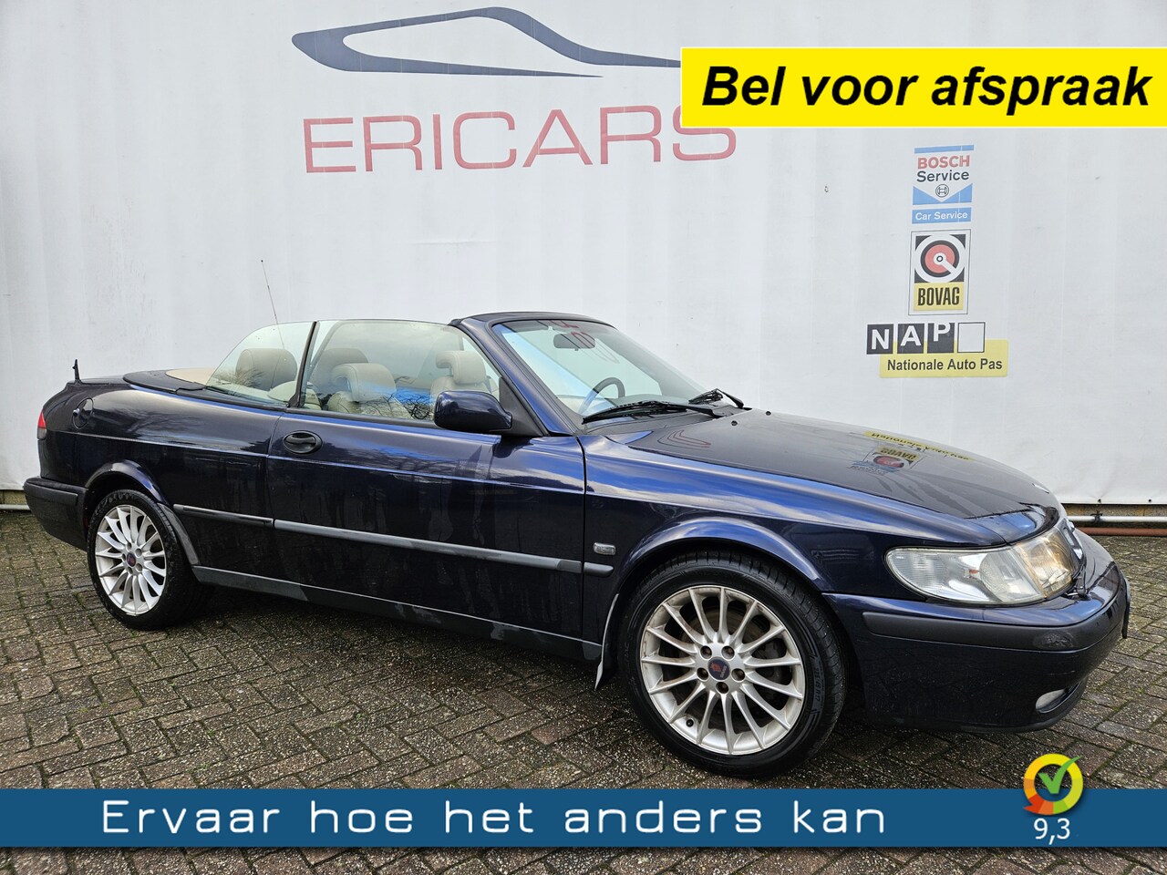 Saab 9-3 Cabrio - 2.0t S AIRCO LM LEER WINDSCHERM TREKHAAK - AutoWereld.nl