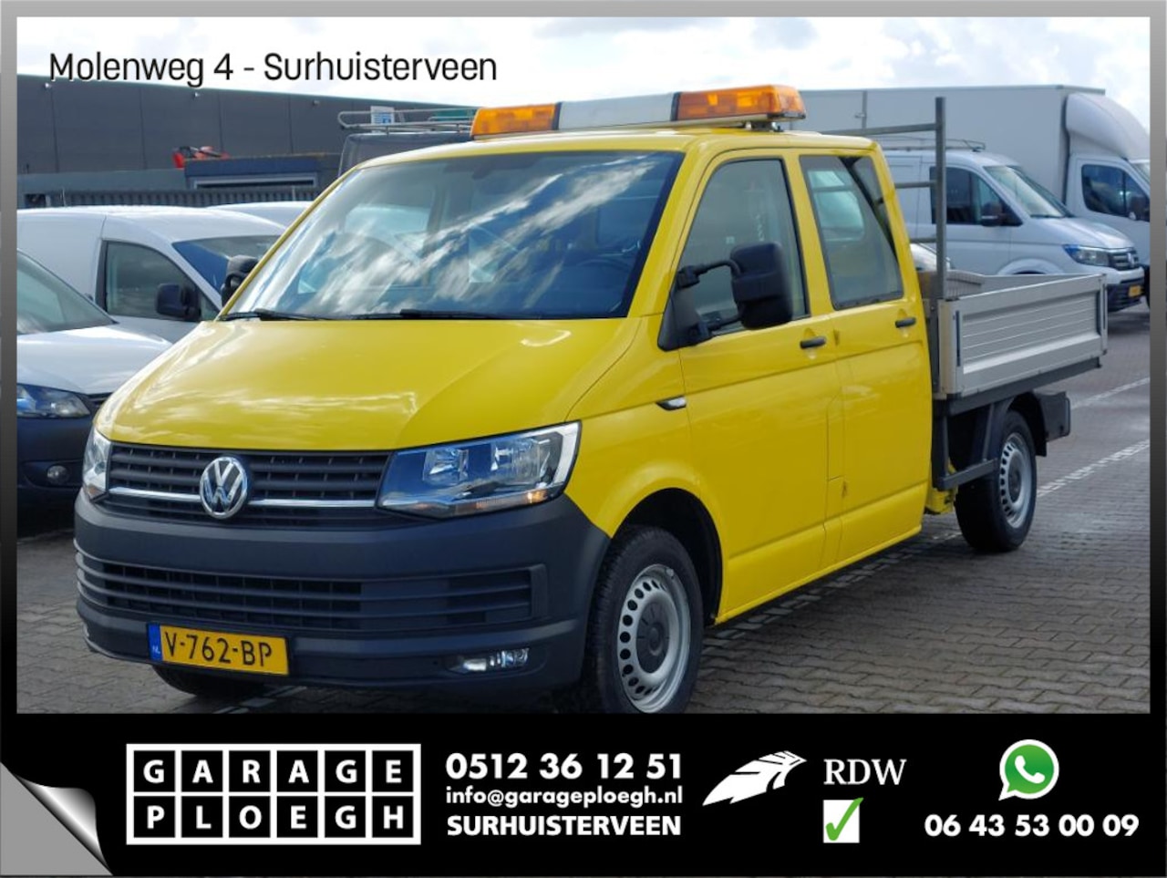 Volkswagen Transporter - 2.0 TDI L2H1 DC Hiab kraan Kastinrichting Trekhaak Airco Cruise Comfortline - AutoWereld.nl