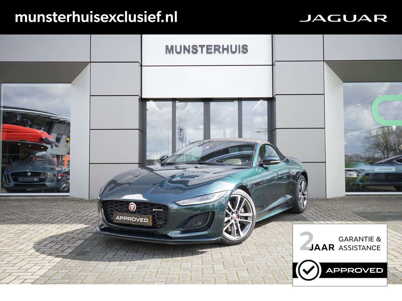 Jaguar F-type - P300 RWD R-Dynamic | Facelift | British Racing Green | Meridian Audio | - AutoWereld.nl