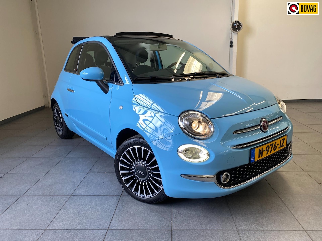 Fiat 500 C - 1.2 Cabrio - Led - Airco - PDC - Prachtig Azzuro Cappellini Blauw - AutoWereld.nl