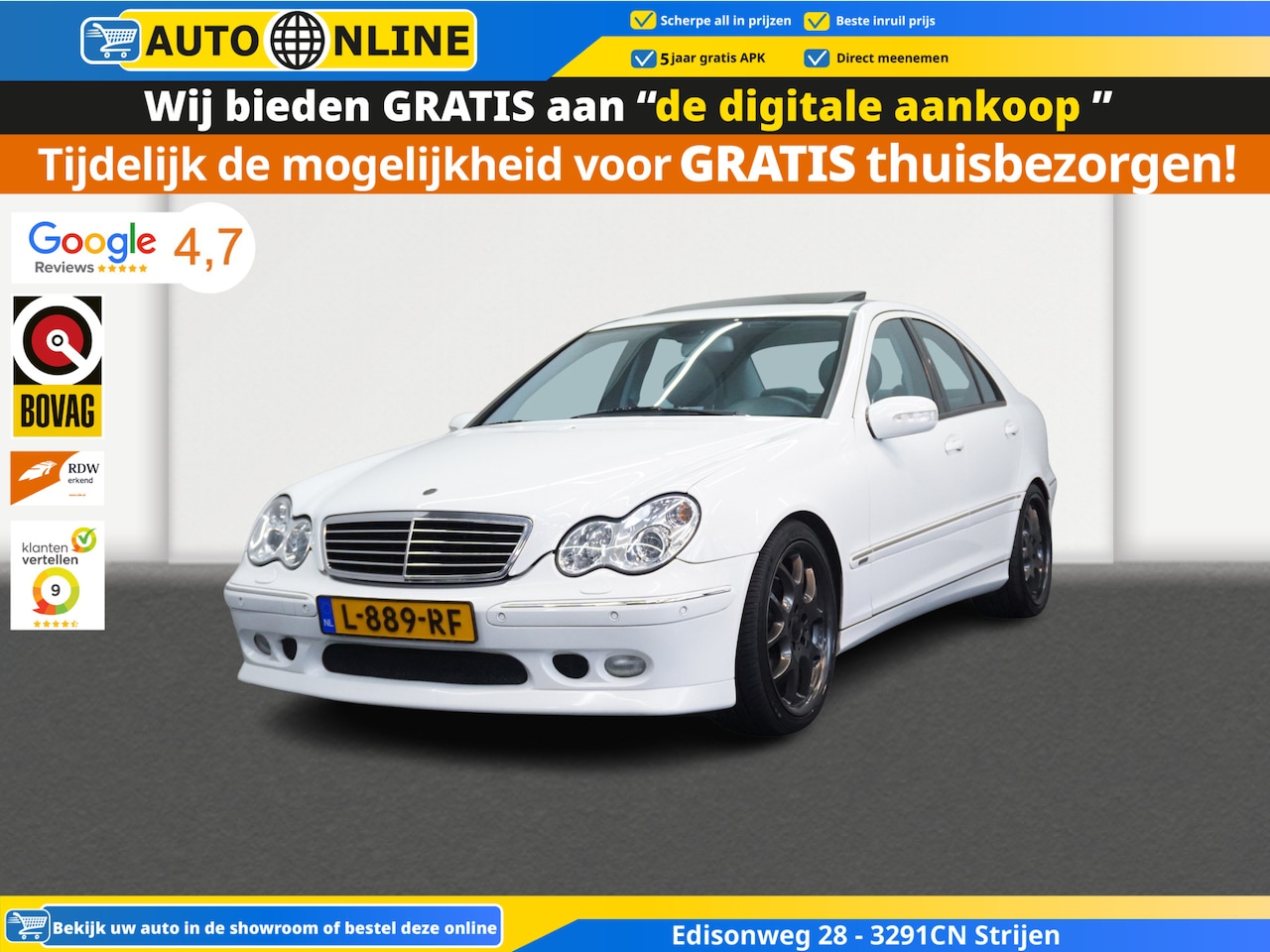 Mercedes-Benz C-klasse - Brabus 320 ✅Origineel!✅Airco✅Cruise Controle✅Navigatie✅NIEUWSTAAT✅FULL OPTION - AutoWereld.nl