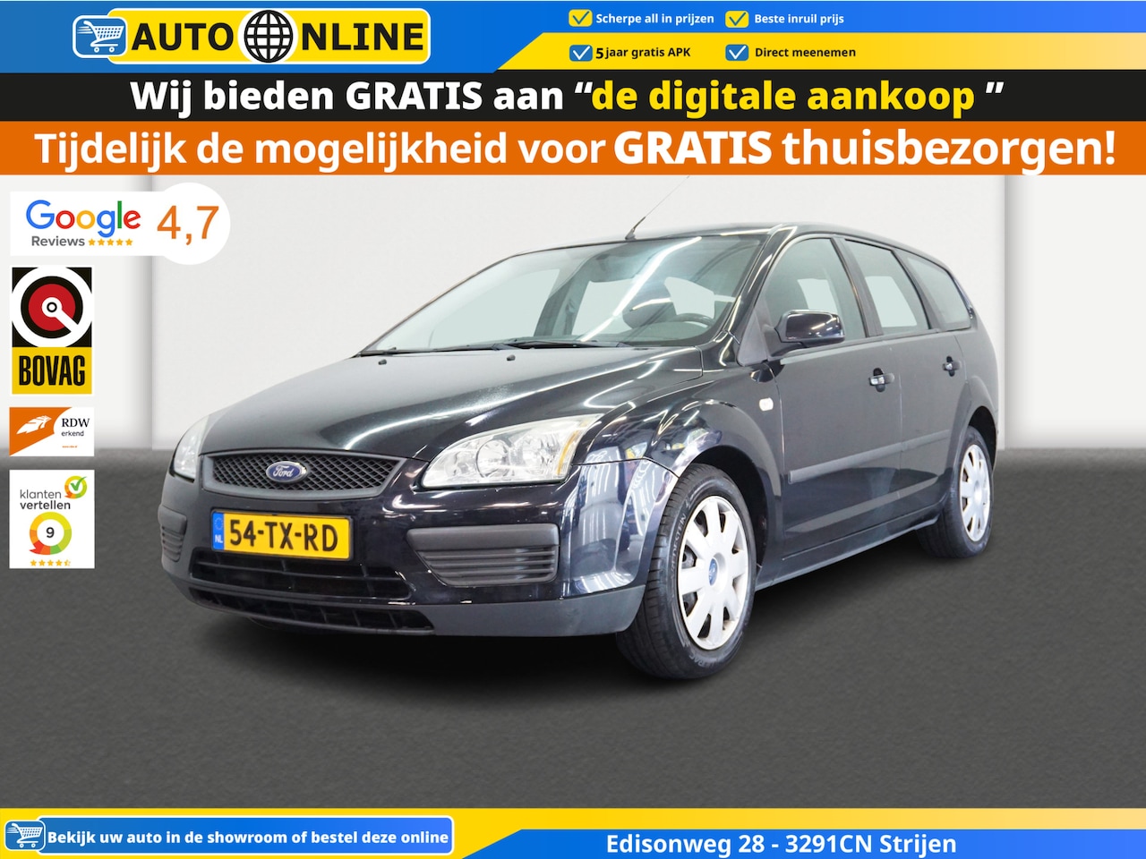 Ford Focus Wagon - 1.6-16V Trend ✅Airco ✅Cruise Controle ✅5 deurs ✅APK NIEUW - AutoWereld.nl