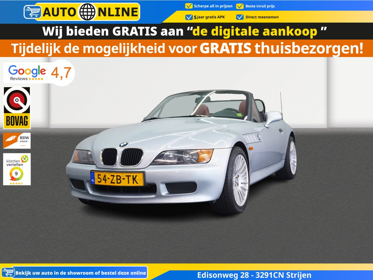 BMW Z3 Roadster - 1.9 ✅AUTOMAAT✅Airco✅STOELVERWARMING✅APK NIEUW NIEUWSTAAT - AutoWereld.nl