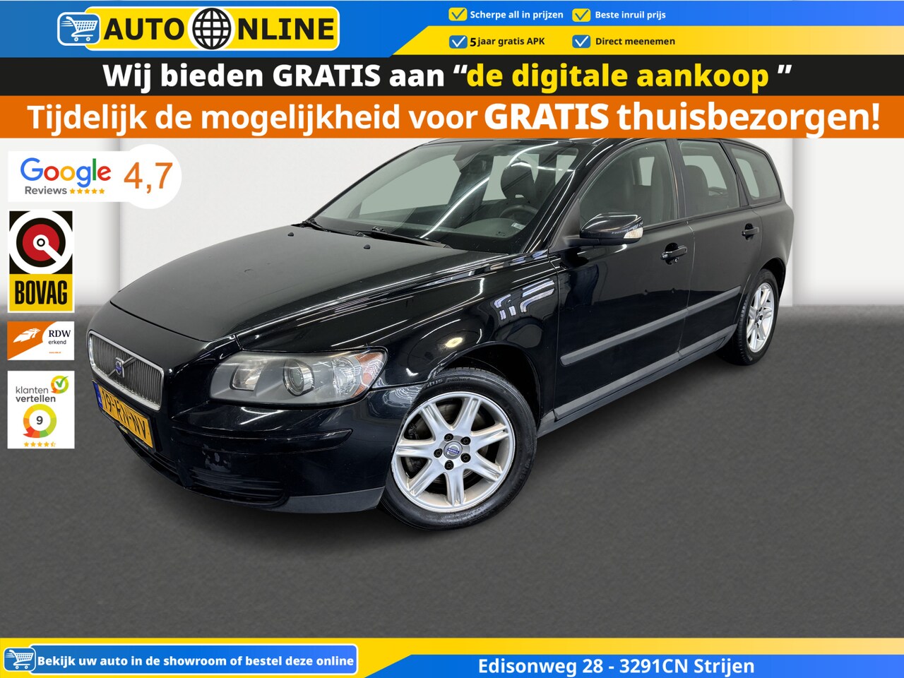 Volvo V50 - 2.0D✅Origineel Nederlands✅Airco✅Cruise Control✅APK 11-2024✅Lichtmetalen Velgen✅APK 11-24✅ - AutoWereld.nl