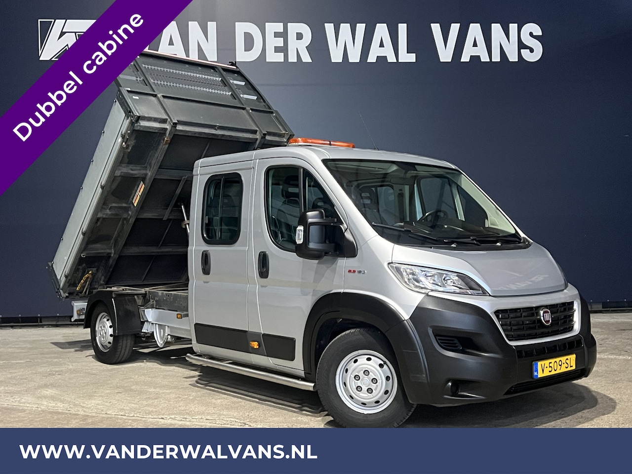 Fiat Ducato - 2.3 MultiJet 150pk Kipper Pick up Open laadbak dubbele cabine Euro6 Airco | 6 Zits | 3000k - AutoWereld.nl