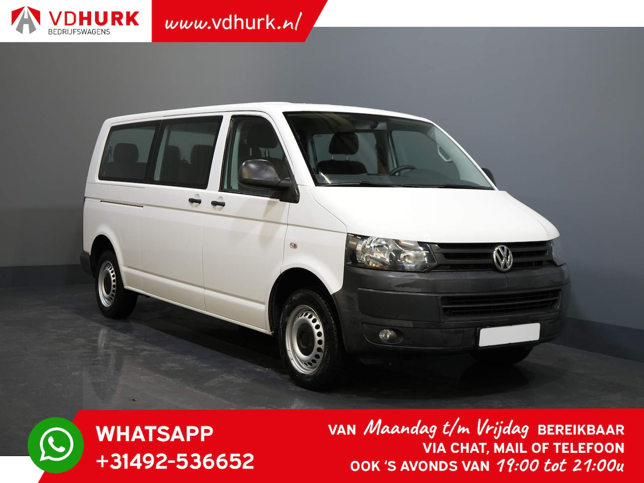 Volkswagen Transporter Kombi - 2.0 TDI 140 pk DSG Aut. L2 € 22.922,- Incl. BTW/ BPM Vrij Combi/ Kombi/ 9 Persoons/ 9 P/ A - AutoWereld.nl