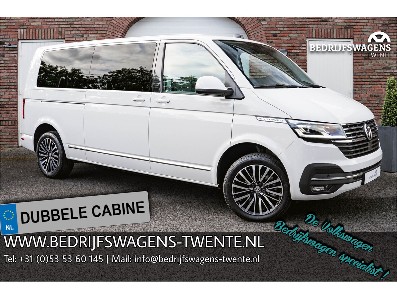 Volkswagen Transporter Caravelle - T6.1 2.0 TDI 204 PK DSG CARAVELLE L2H1 A-KLEP DUB/DUB ACC | LED | Leder | Side Assist | Pr - AutoWereld.nl