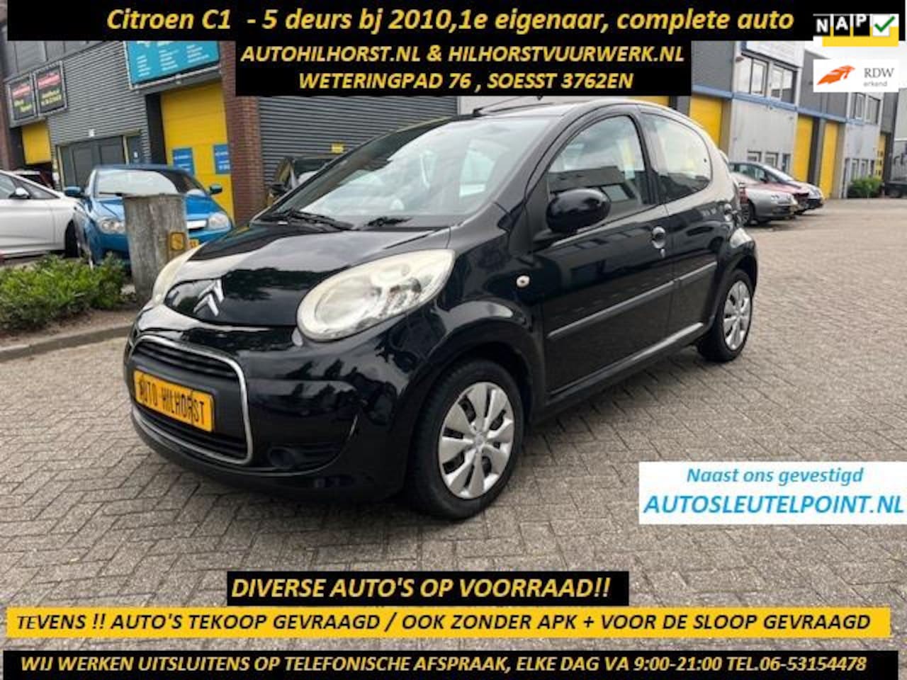 Citroën C1 - 1.0-12V Ambiance 1.0-12V Ambiance, 1E EIGENAAR, KLEUR ZWART, WIJ WERKEN UITSLUITENS OP TEL. AFSPRAAK, ELKE - AutoWereld.nl