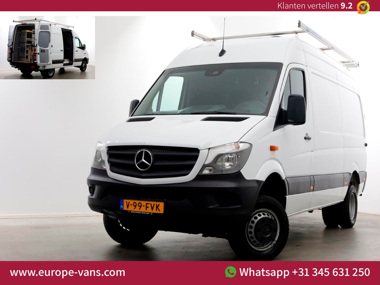 Mercedes-Benz Sprinter - 516 CDI 163pk E6 L2H2 4X4 ZG3 Servicewagen Airco/Inrichting Trekhaak 3500kg 10-2018 - AutoWereld.nl