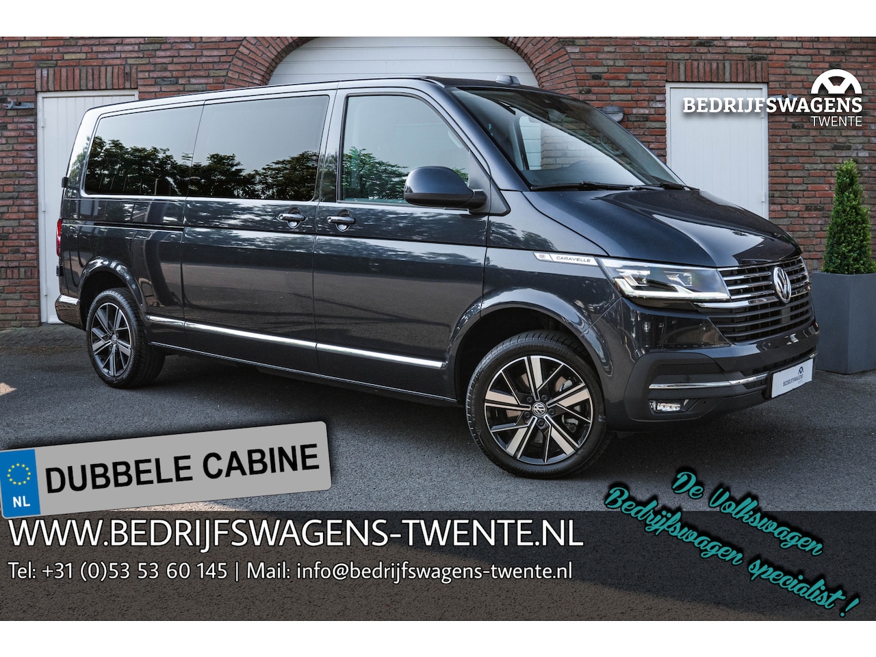 Volkswagen Transporter Caravelle - T6.1 2.0 TDI 204 PK DSG L2H1 DUB/CAB A-Deuren ACC | LED | Leder | Apple Carplay/ Android A - AutoWereld.nl