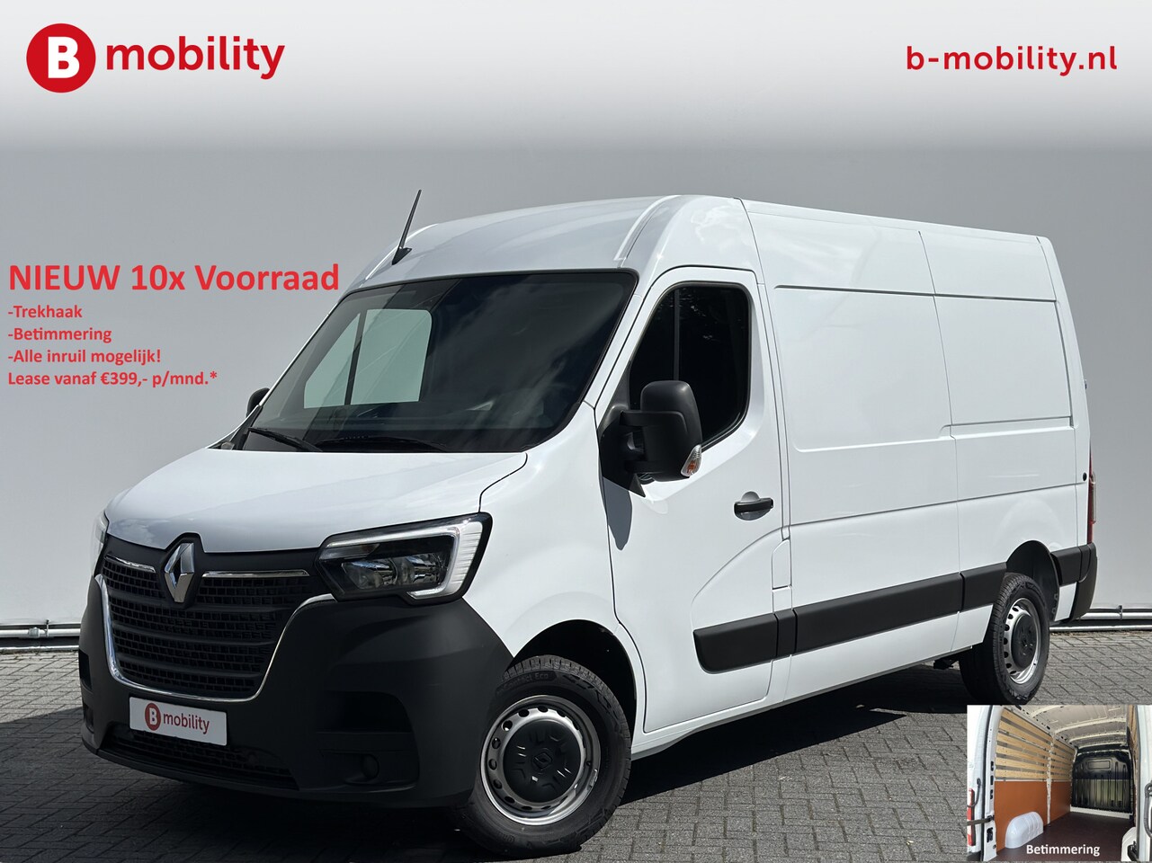 Renault Master - T35 2.3 dCi 135PK L2H2 Comfort Rijklaar! NIEUW 10x VOORRAAD | Trekhaak | Betimmering | Nav - AutoWereld.nl