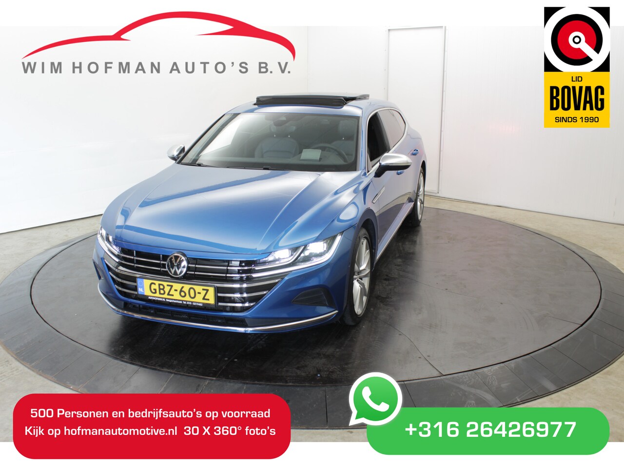 Volkswagen Arteon Shooting Brake - 218PK EL Trekh+aKlep Pano Leder Discpro Navi 360ºCamera - AutoWereld.nl