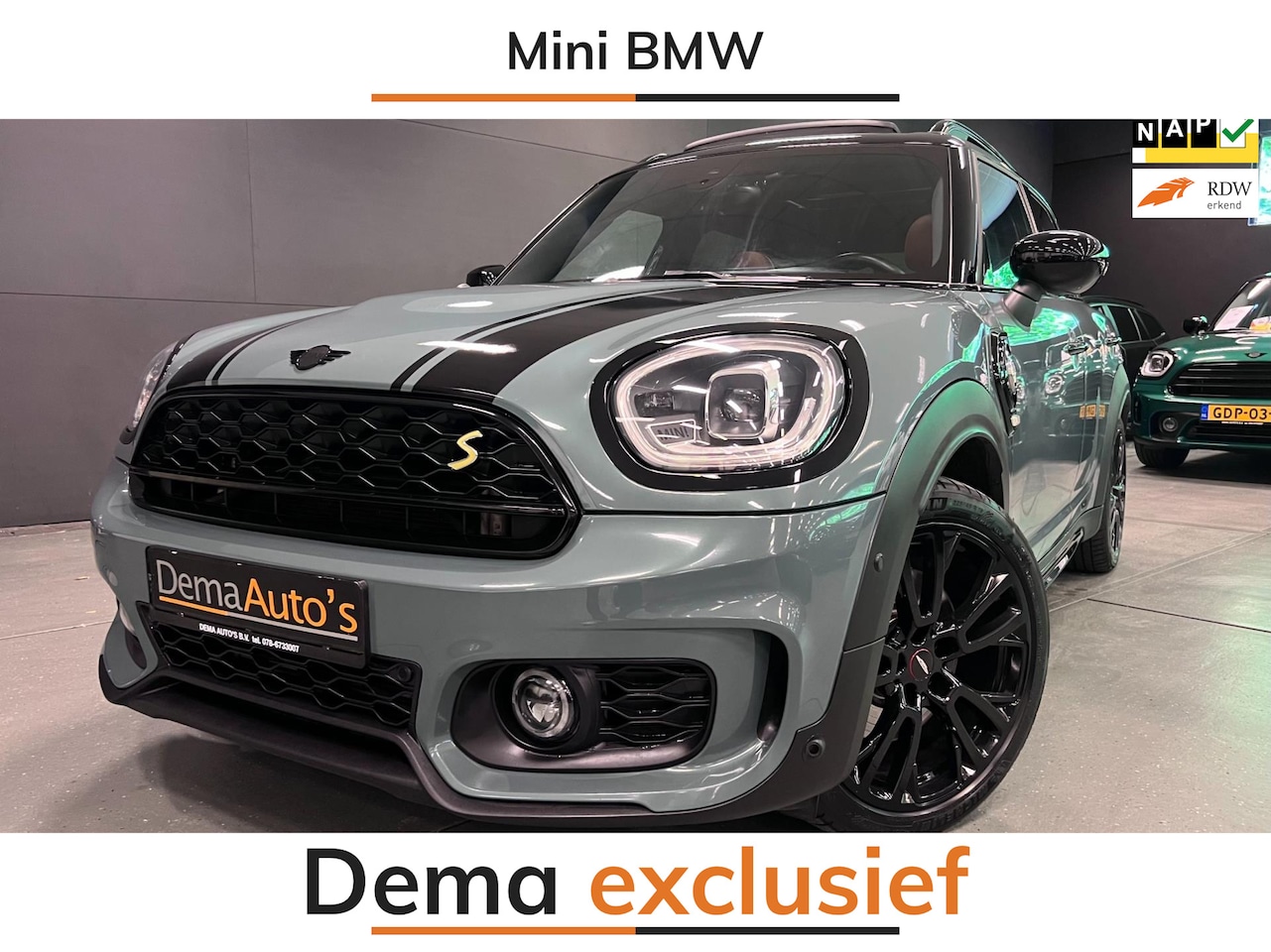 MINI Countryman - 2.0 Cooper S E ALL4 JCW BENTLEY-LEDER BLACK-LINE PANO/H-UP/H-KARDON/// - AutoWereld.nl