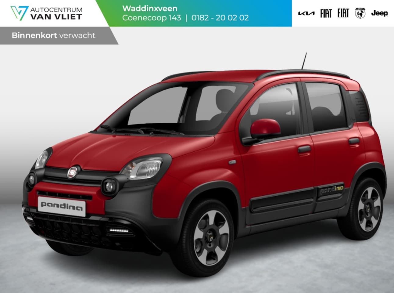 Fiat Panda - Hybrid Pandina | Airco | Cruise | Priv Glass | Dakrails | 15" | PDC | Apple Carply | Rosso - AutoWereld.nl