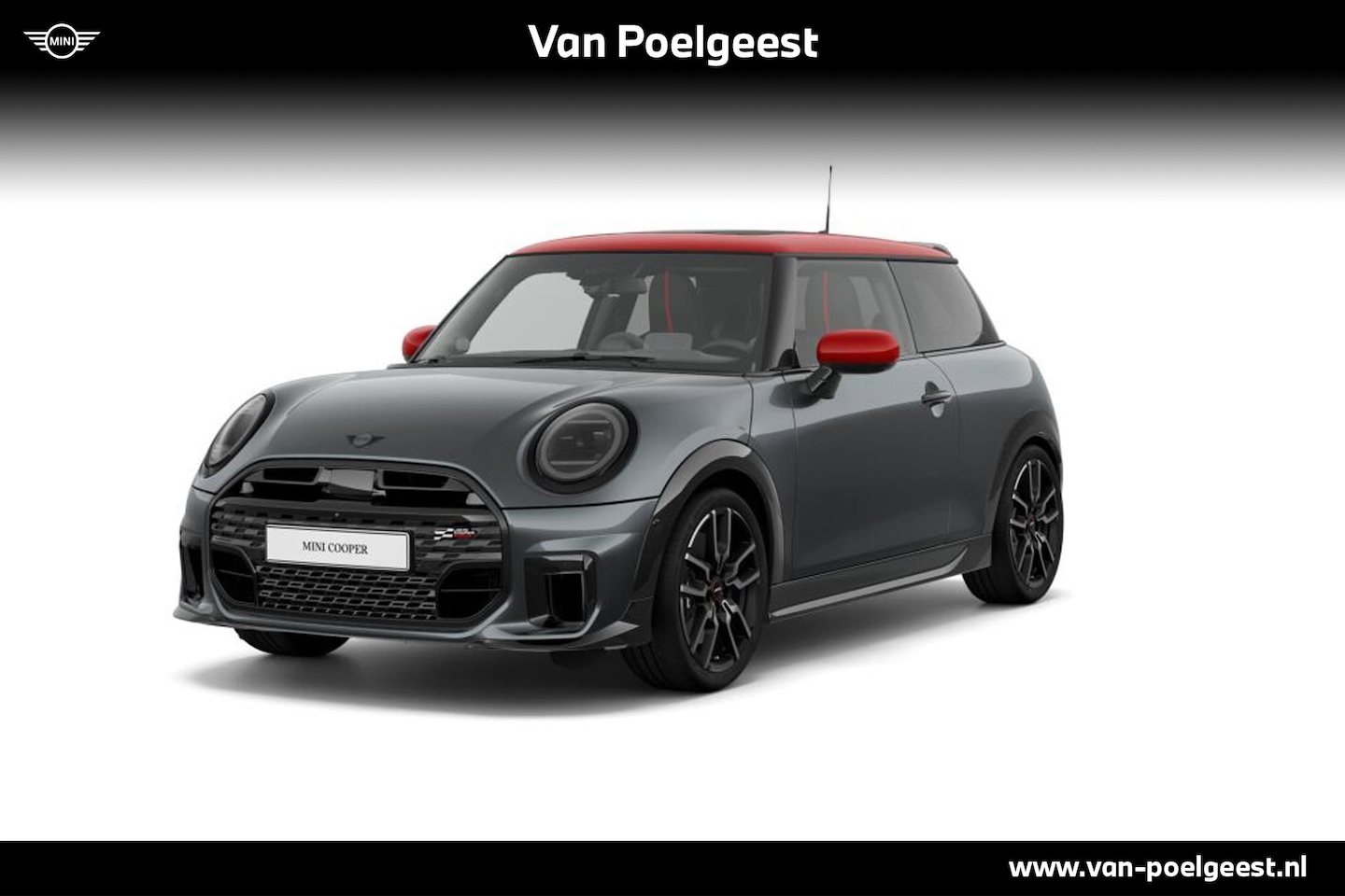 MINI Cooper - 1.5 Cooper C John Cooper Works | Pakket XL | Dak en spiegelkappen in Chili Red - AutoWereld.nl