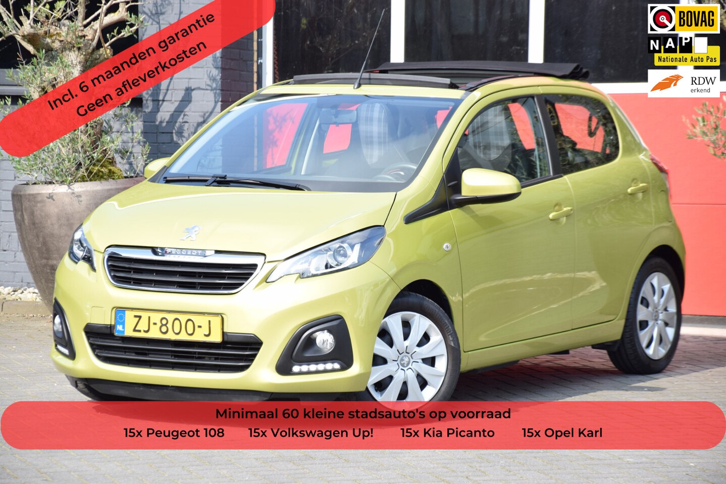 Peugeot 108 - 1.0 e-VTi Active TOP! 2019Cabrio Camera Navigatie Airco - AutoWereld.nl