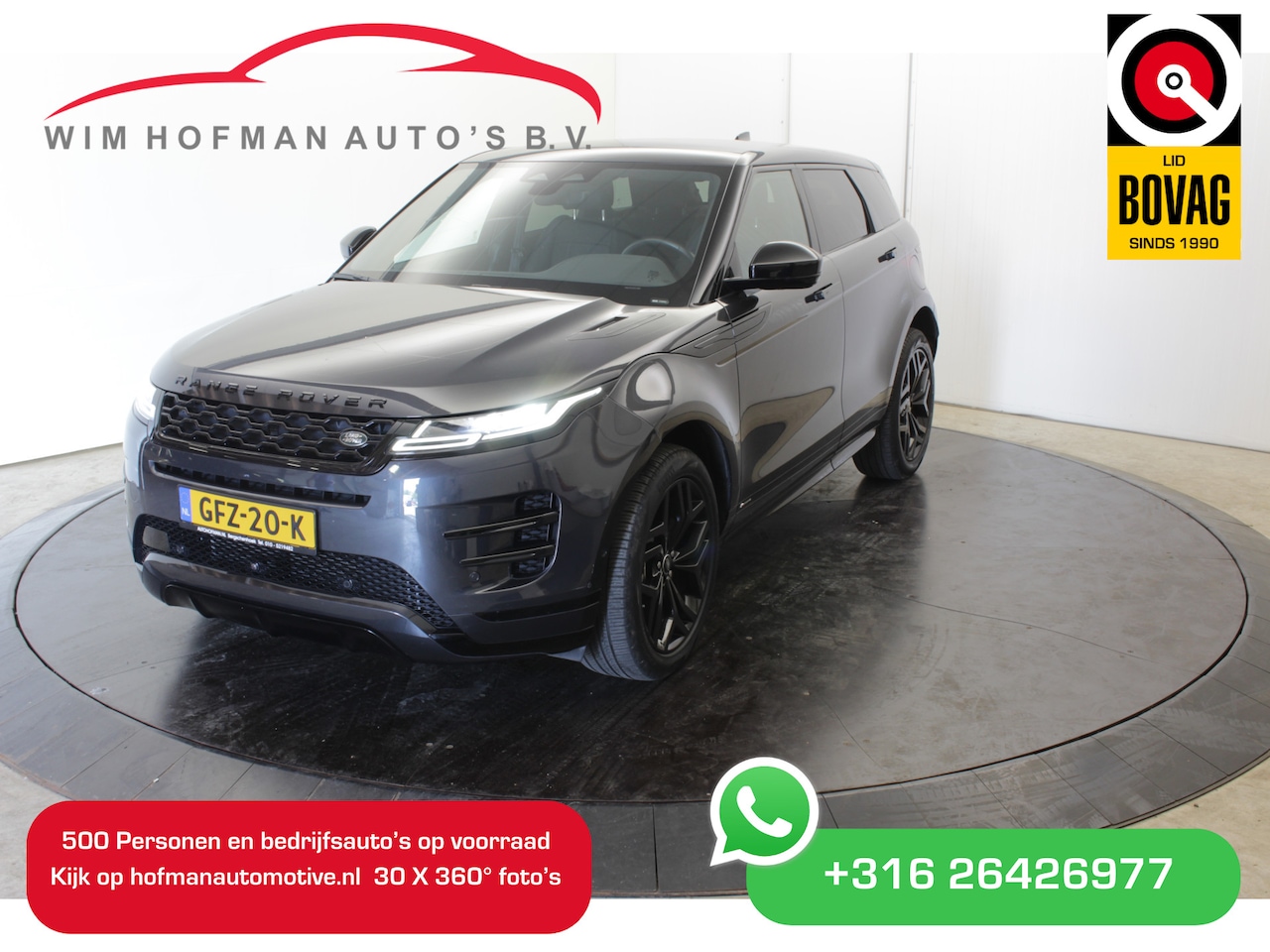 Land Rover Evoque - P300e AWD R-Dynamic Leder Pano meridian 360° Camera 20” - AutoWereld.nl