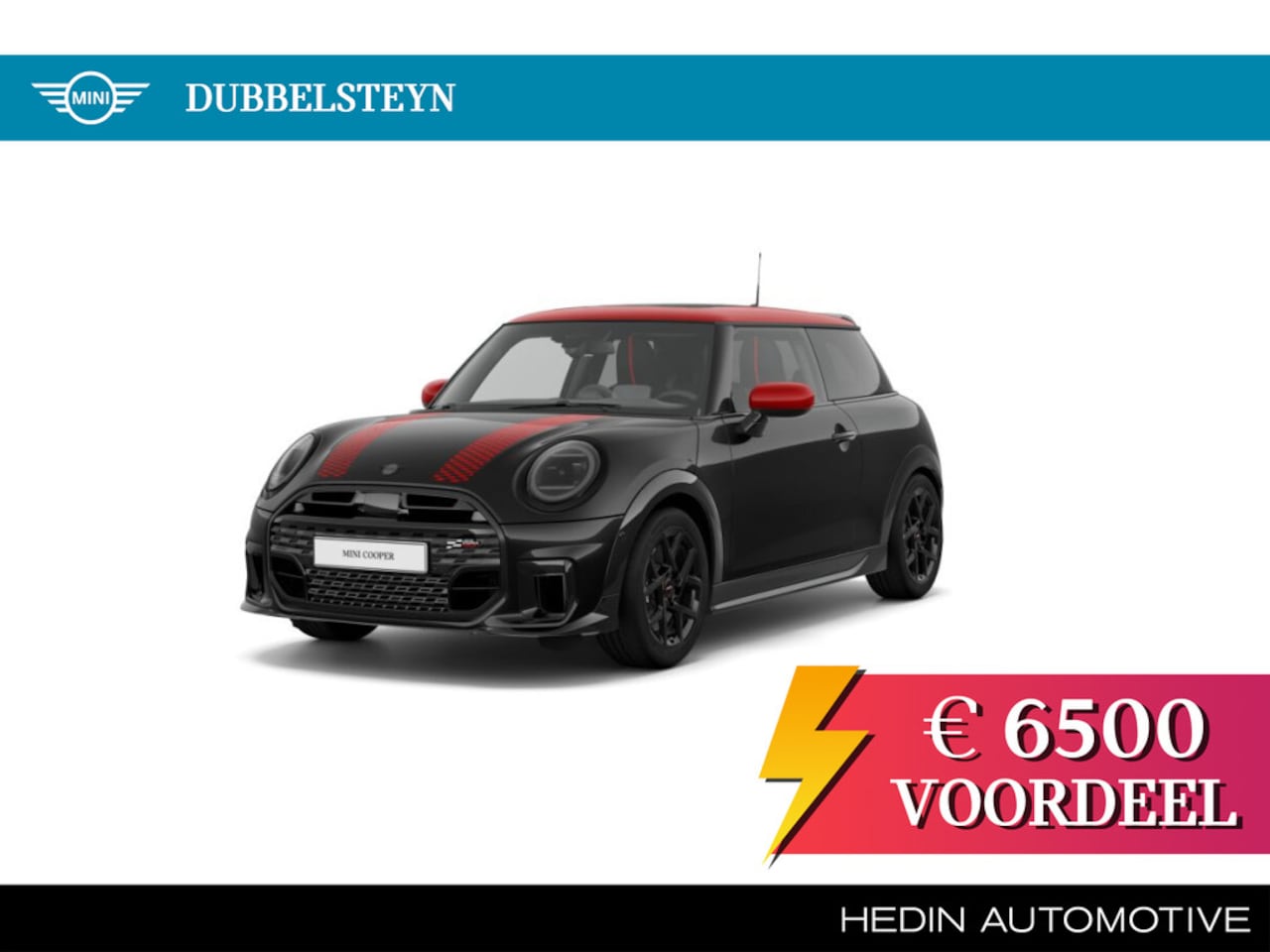 MINI Cooper - Mini 1.5 C John Cooper Works Uitvoering | Pakket M | Sport Stripes rood - AutoWereld.nl