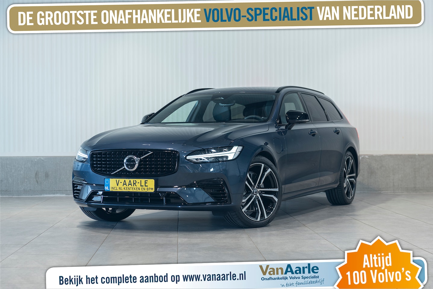 Volvo V90 - T6 Aut. Ultimate Dark Navigatie Panoramadak Luchtvering 360Parkeercamera 398pk - AutoWereld.nl