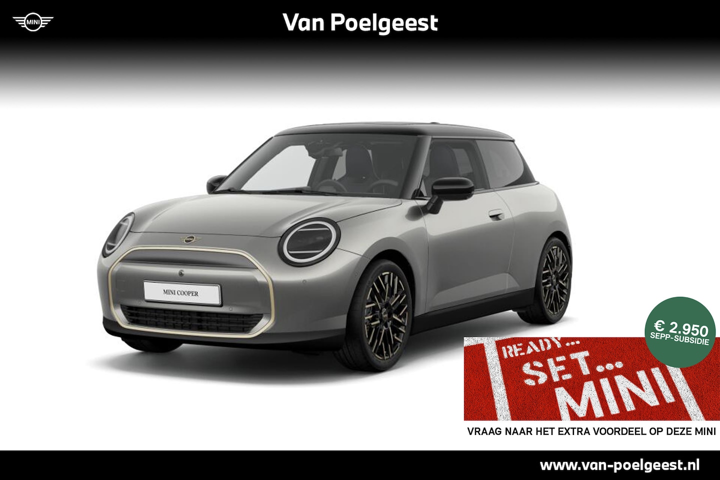 MINI Cooper - Cooper E Favoured 40.7 kWh | Pakket L | Dak en spiegelkappen in Jetblack - AutoWereld.nl