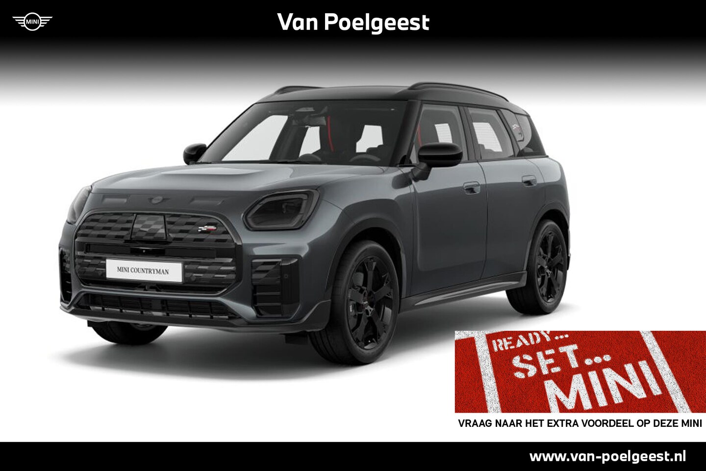 MINI Countryman - Electric SE ALL4 John Cooper Works 66.5 kWh | Pakket S | Dak en spiegelkappen in Jetblack - AutoWereld.nl