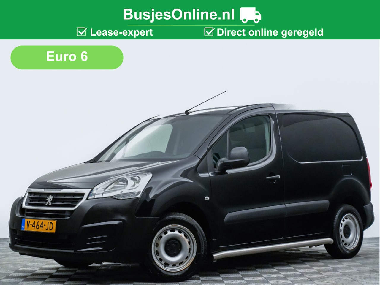 Peugeot Partner - 120 1.6 BlueHDi ✅LEASE € 129,- pm  EURO 6 75 Pro (schuifdeur,airco,cruise,navi,sidebars) - AutoWereld.nl