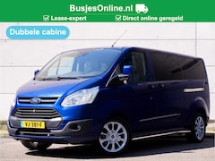 Ford Transit Custom - 290 2.2 TDCI 155pk ✅lease € 189, - pm LANG Limited DC (leer, navi, camera, 2x schuifdeur,