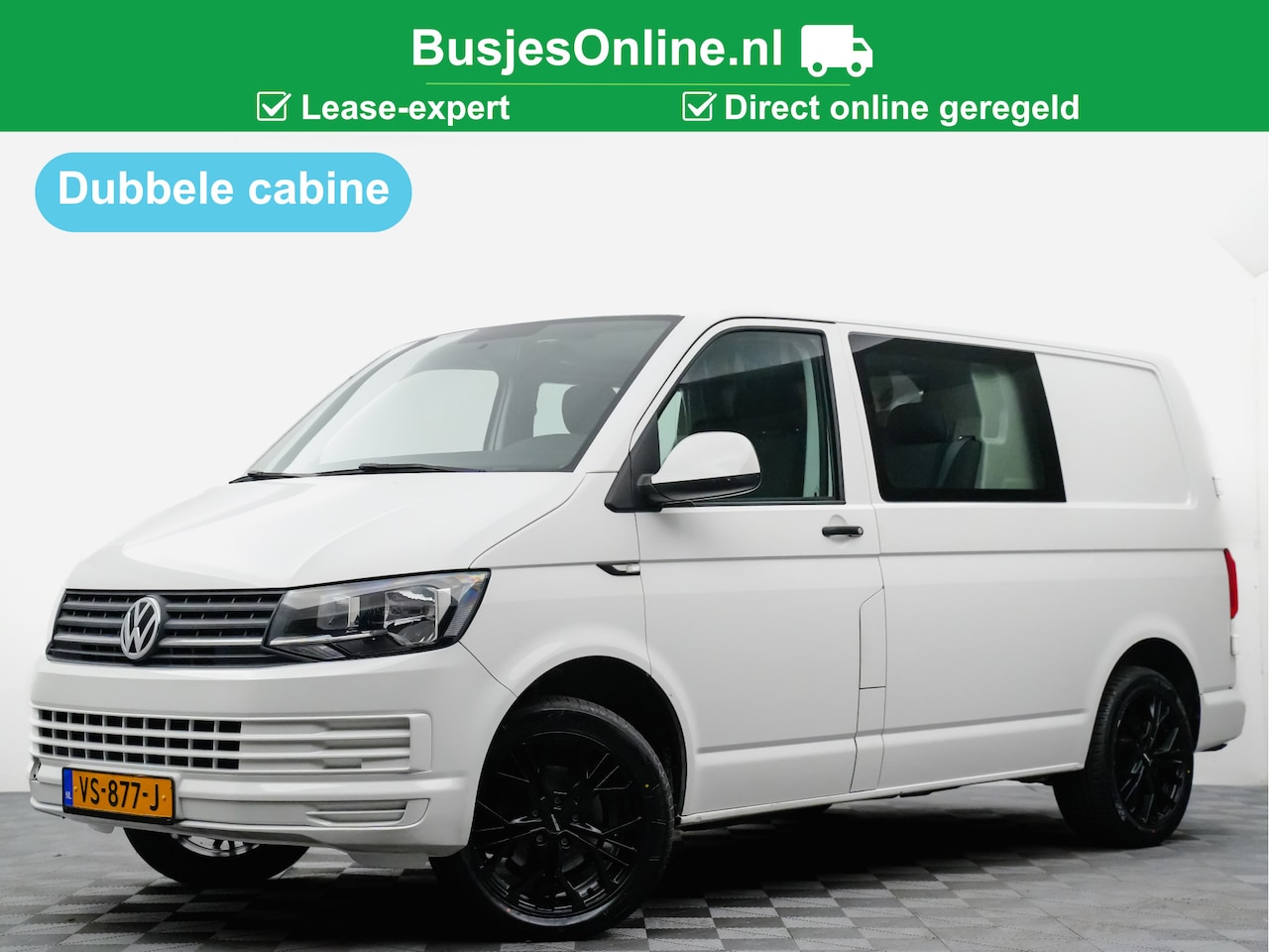 Volkswagen Transporter - 2.0 TDI 115pk ✅LEASE € 289,- pm dubbele cabine (airco,cruise,18 inch,LED,elek pakket) - AutoWereld.nl