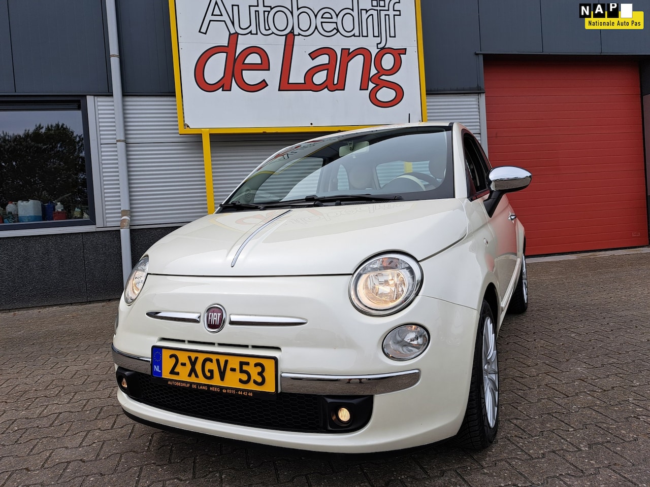 Fiat 500 - 0.9 TwinAir Turbo Easy parelmoer metallic wit trekhaak airco zeer mooi! - AutoWereld.nl