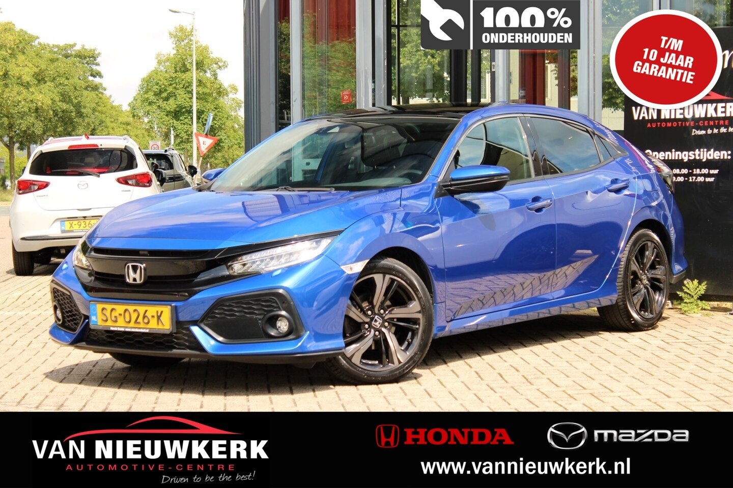 Honda Civic - 1.0 i-VTEC Turbo 129pk Automaat Premium Panoramadak Leder Adaptieve schokdempers - AutoWereld.nl