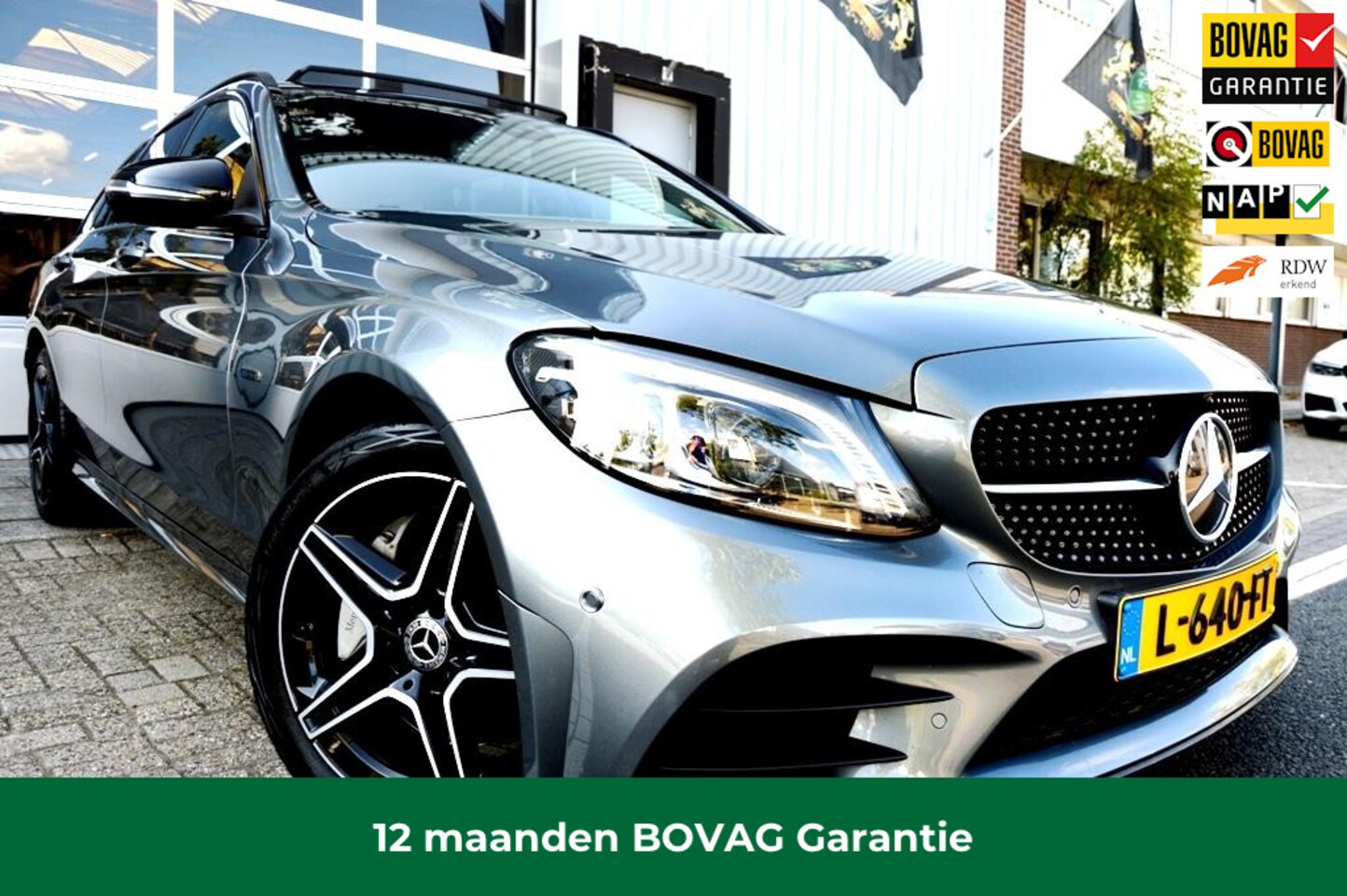 Mercedes-Benz C-klasse Estate - 300 e AMG 360º/LEER/NAVI/PANO - AutoWereld.nl