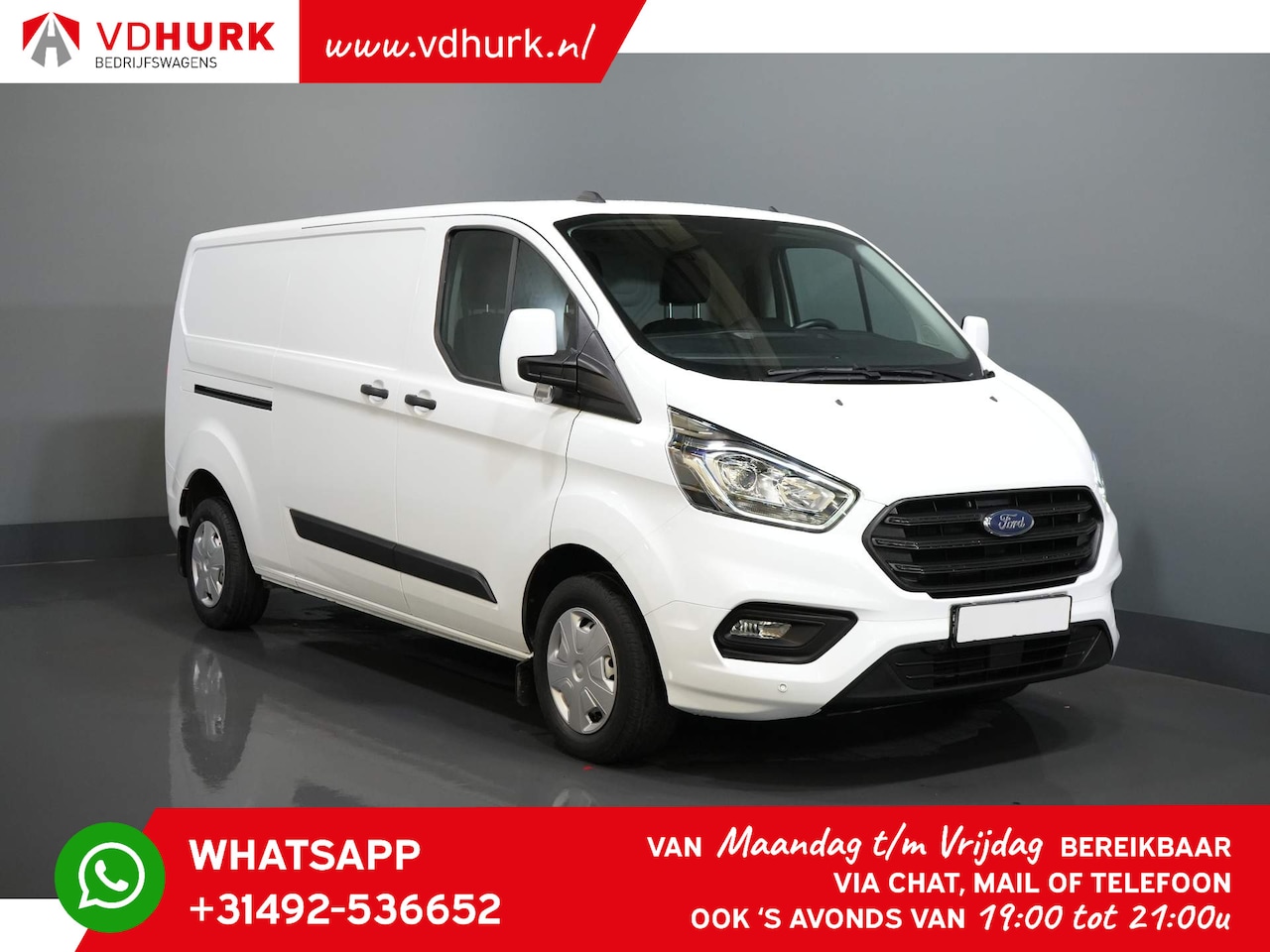 Ford Transit Custom - 300 2.0 TDCI 130 pk L2 2.8t Trekverm./ Voorruit verw./ Cruise/ PDC V+A/ DAB - AutoWereld.nl