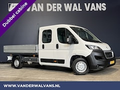 Peugeot Boxer - 2.0 BlueHDI 131pk Pick up Dubbele Cabine Open Laadbak Euro6 Airco | 7-zits Navigatie, Trek