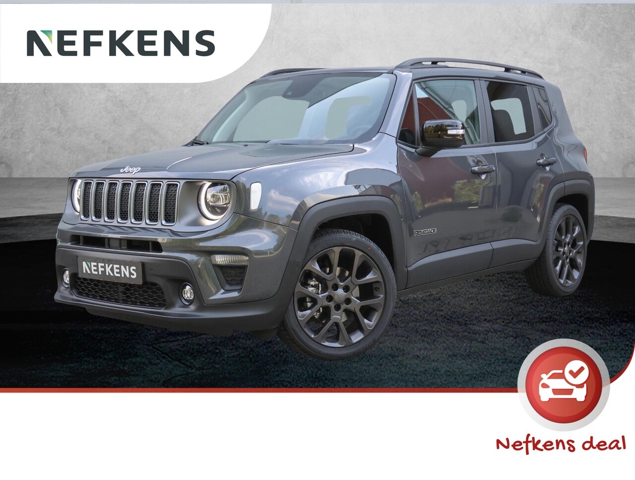 Jeep Renegade - 1.5T e-Hybrid Limited 1.5T e-Hybrid Limited (1ste eig./AUTOM./19"LMV/NAV./Camera/LEER/Adapt.Cruise) - AutoWereld.nl