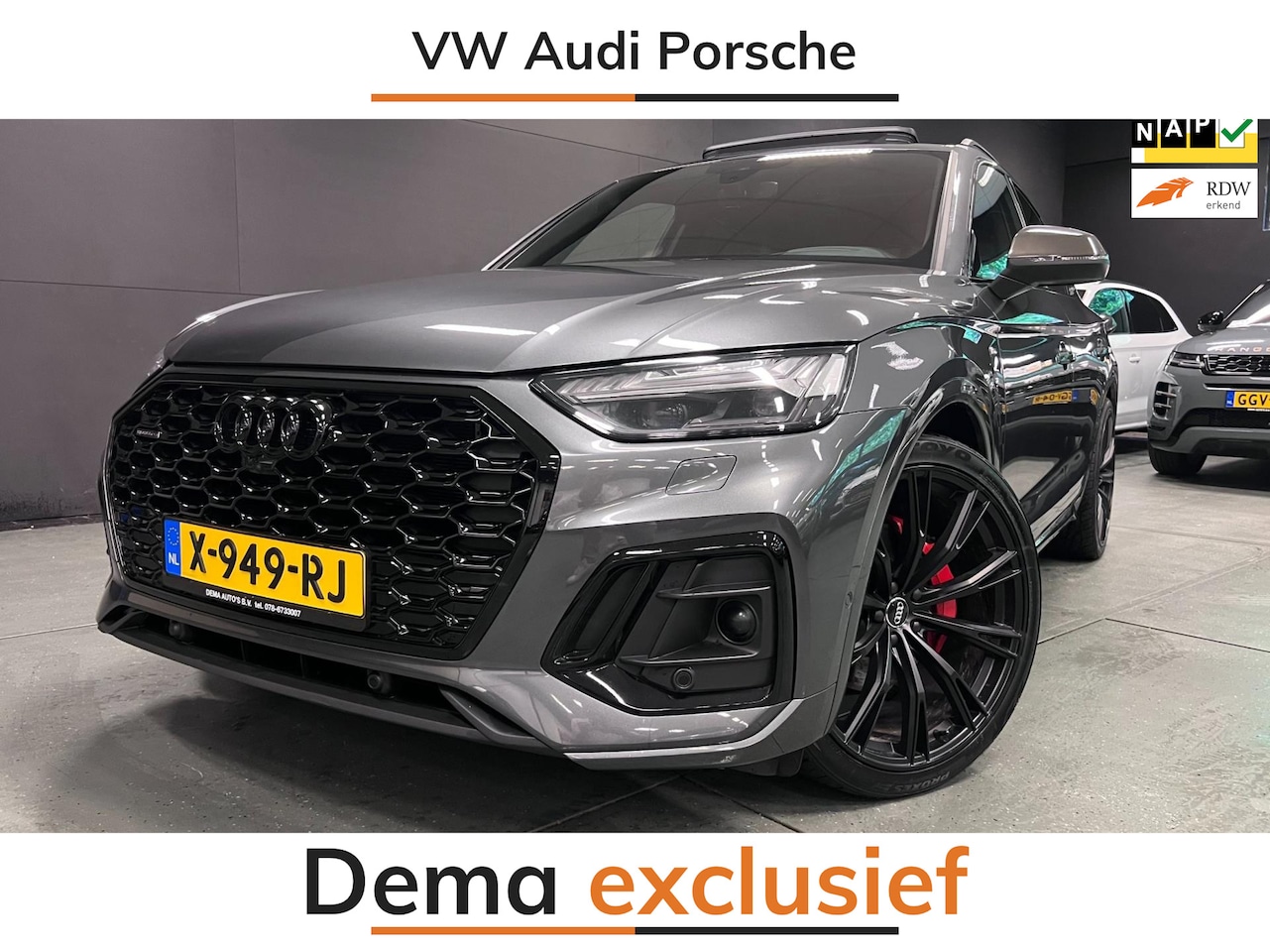 Audi Q5 SQ5 Sportback - 55 TFSI e 22'' BLACK-LINE PANO/LEDER/B&O/H-UP/DAB/NAVI/LED/// - AutoWereld.nl