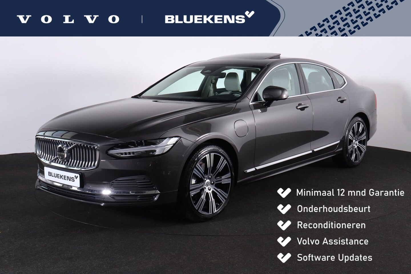 Volvo S90 - T8 AWD Ultimate Bright - LONG RANGE - Luchtvering - Schuif/kanteldak - IntelliSafe Assist - AutoWereld.nl