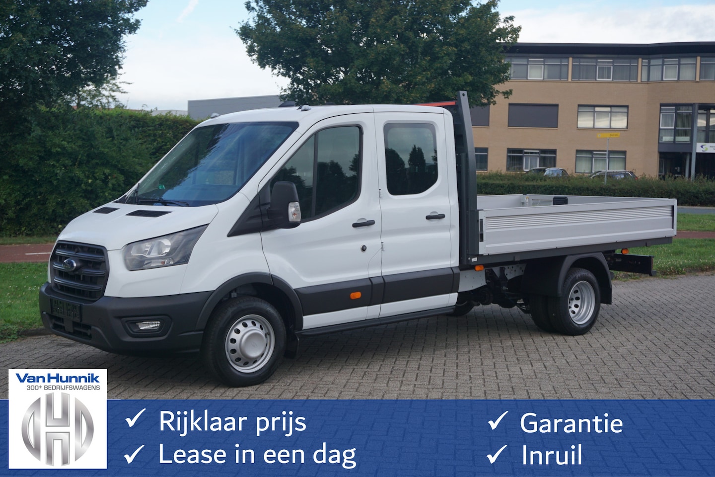 Ford Transit - 350L Open laadbak 170PK Dubbellucht L4 DOKA Airco Cruise Trekhaak 7 Zits!! NR. 111 - AutoWereld.nl