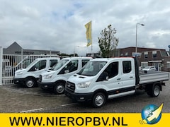 Ford Transit - Dubbelcabine 6+1 Pers Openlaadbak Airco Cruisecontrol 170PK NIEUW nog 7 x op voorraad